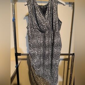 Mark Zunino Leopard Print Sleeveless Dress